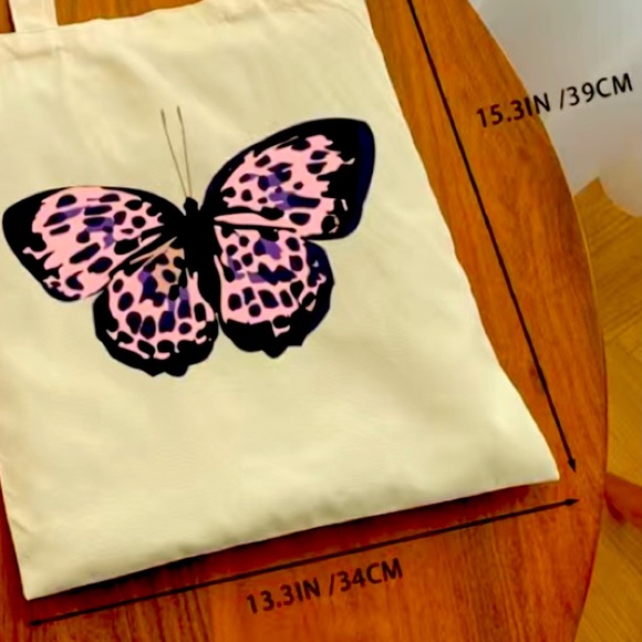 1 LEFT!π HARRY STYLES MERCH: Large Canvas Butterfly π¦ Tote Bag - Picture 2 of 2